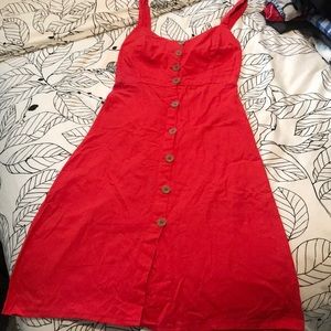 Red midi dress